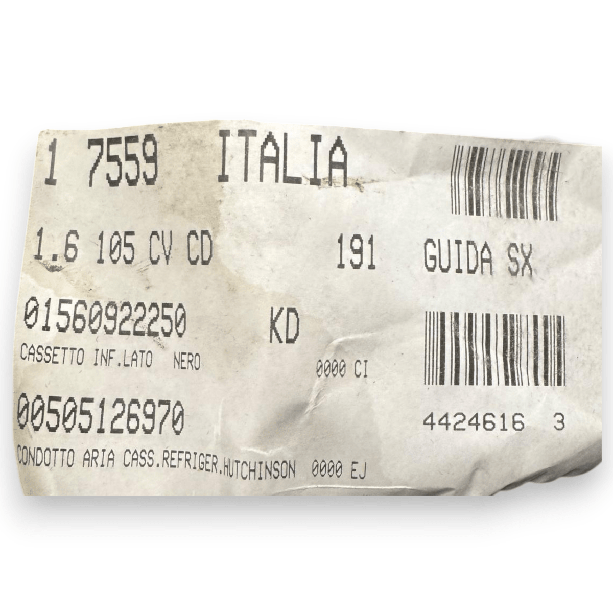 Cassetto / vano portaoggetti Alfa Romeo Giulietta cod.01560922250 (2010 - 2020) - F&P CRASH SRL - Ricambi Usati