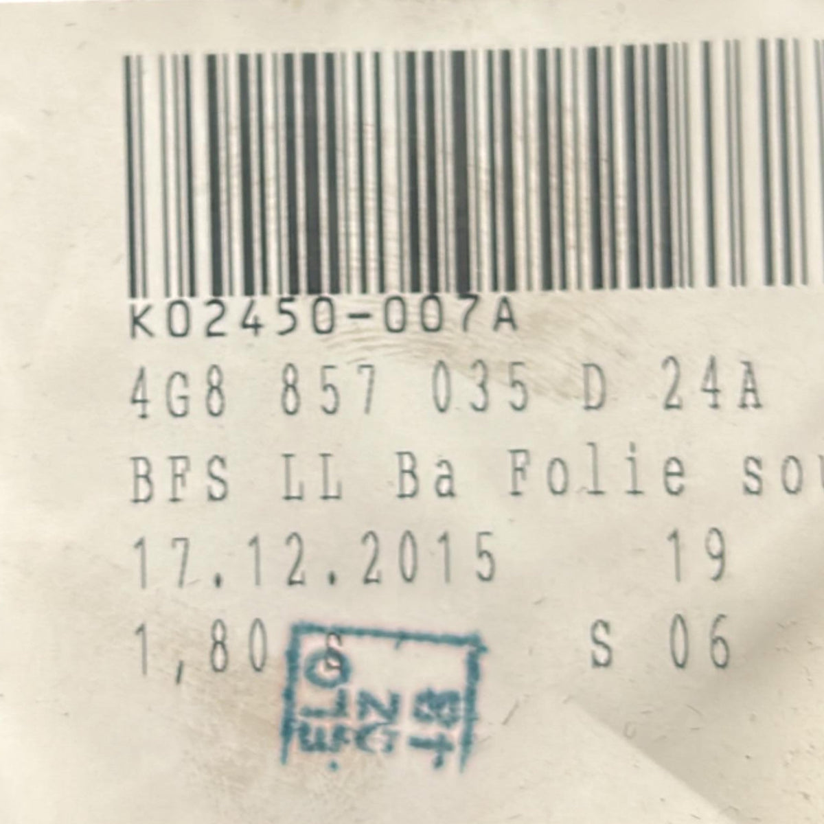 Cassetto / Vano Portaoggetti Audi A6 (C7) (4G) Avant cod.4G8857035D (2011 > 2018) - F&P CRASH SRLS - Ricambi Usati