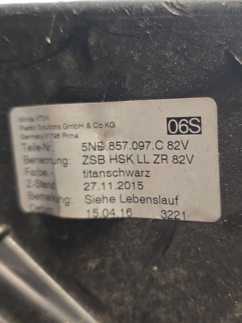 Cassetto / Vano Portaoggetti Volkswagen Tiguan 5N ( 2007 - 2016 ) Cod : 5N0857097 - F&P CRASH SRLS - Ricambi Usati