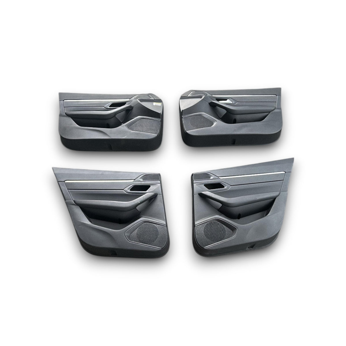 Carré / siège en tissu et cuir noir et gris Peugeot 508 II SW (2018>) avec des coutures orange