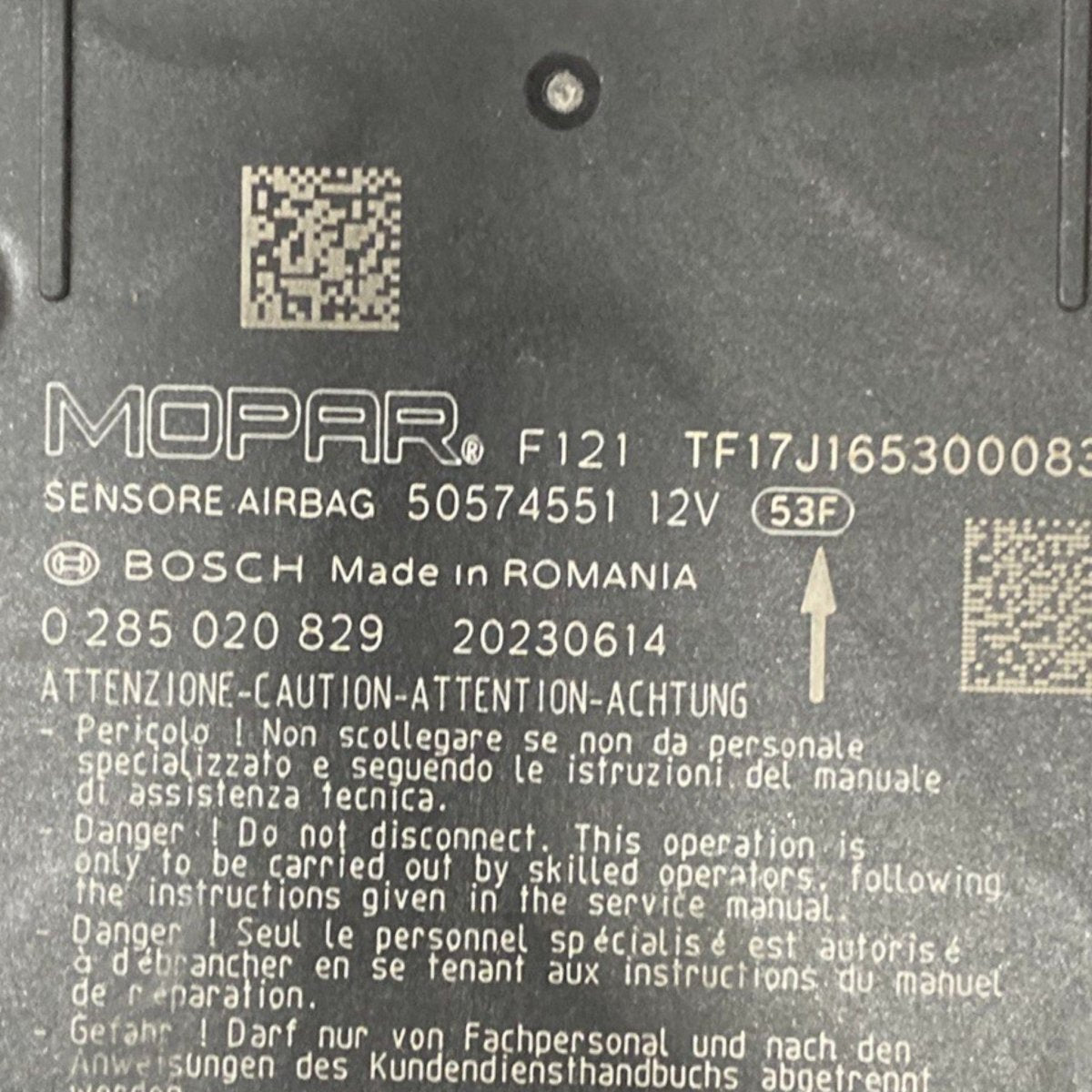 Centralina airbag alfa romeo tonale Cod: 50574551 (2022 - ) - F&P CRASH SRLS - Ricambi Usati