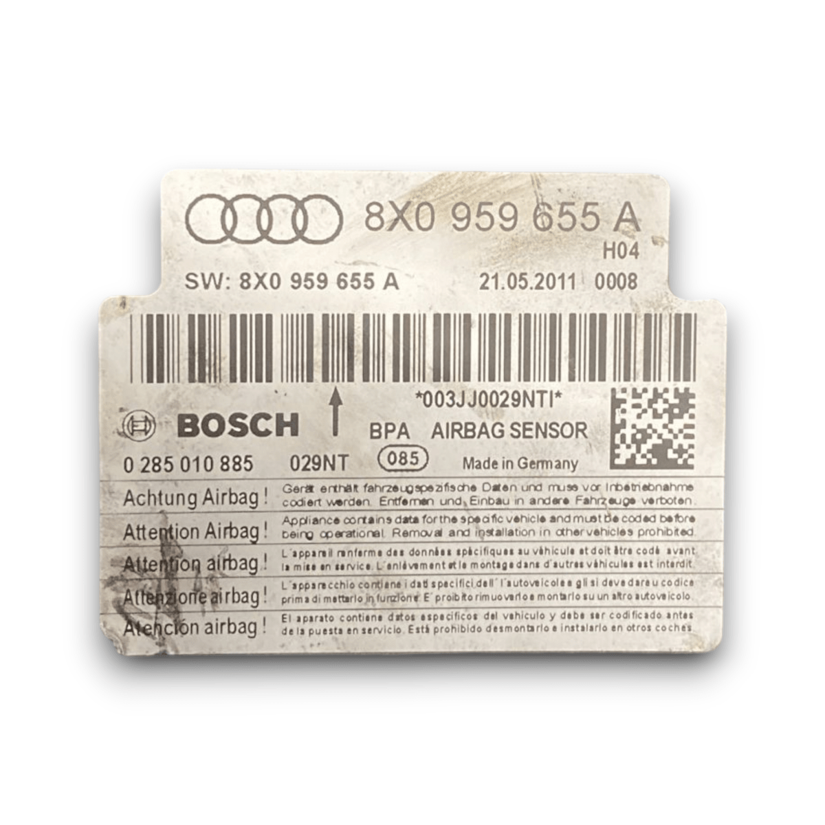 Centralina airbag Audi a1 cod . 8x0959655a (2010 > 2018) - F&P CRASH SRL - Ricambi Usati