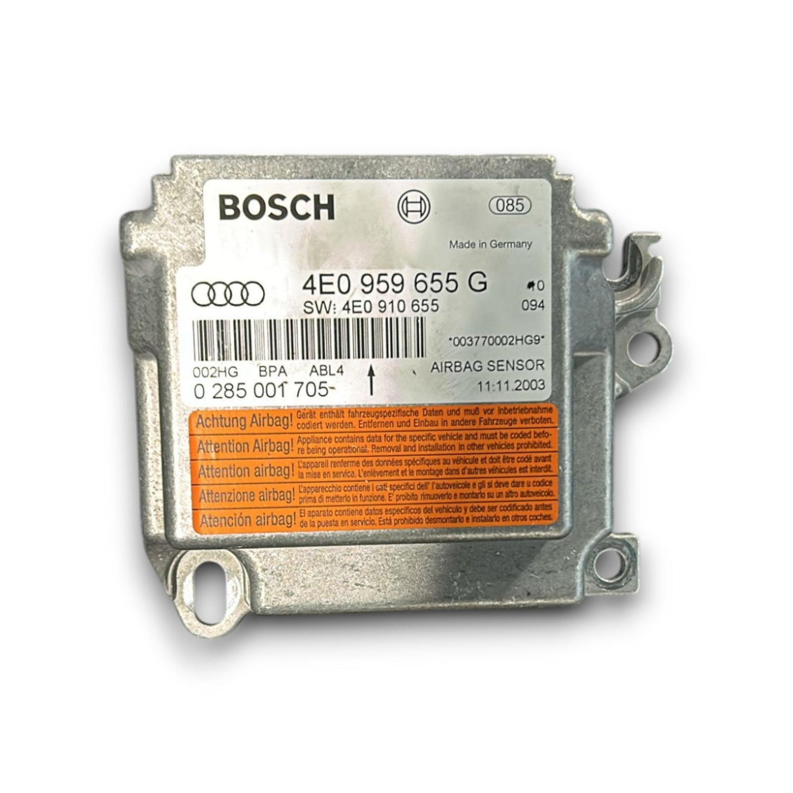 Centralina Airbag Audi A8 D3 cod:4E0959655 (2002 > 2010) - F&P CRASH SRLS - Ricambi Usati