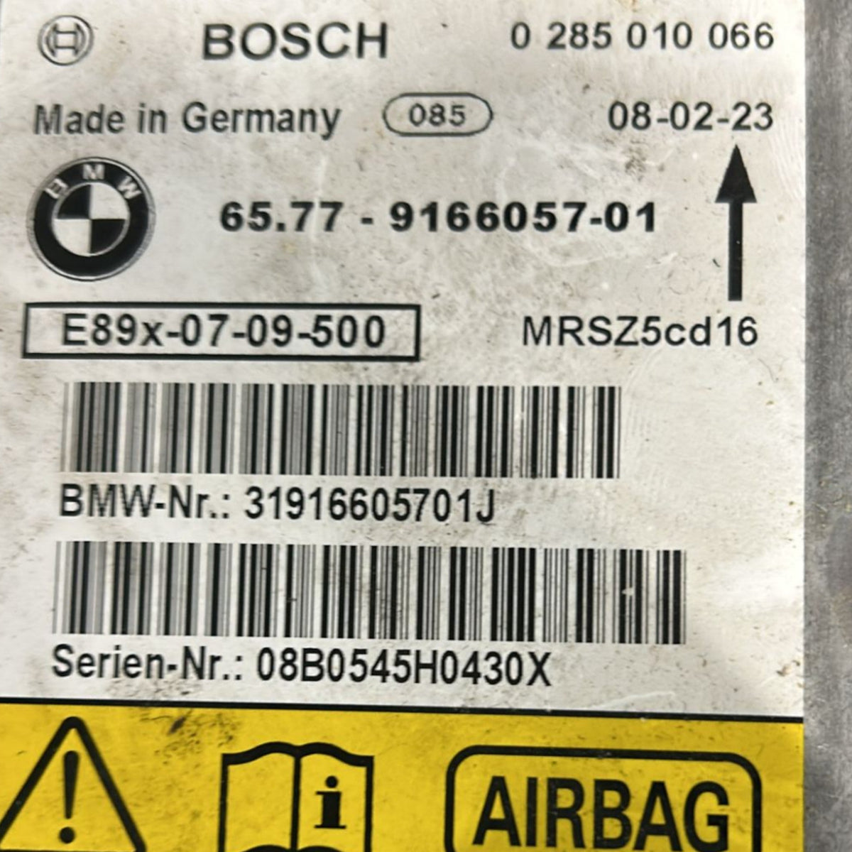 Centralina Airbag Bmw Serie 1 E87 2.0 Diesel cod:9166057 - 01 (2004 > 2013) - F&P CRASH SRLS - Ricambi Usati