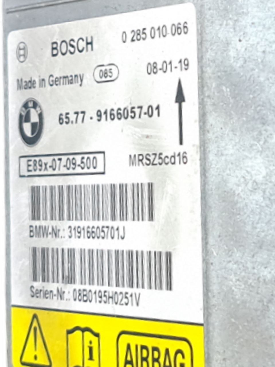 Centralina Airbag Bmw Serie 3 E90 (2005 - 2011) COD:65779166057 - F&P CRASH SRLS - Ricambi Usati