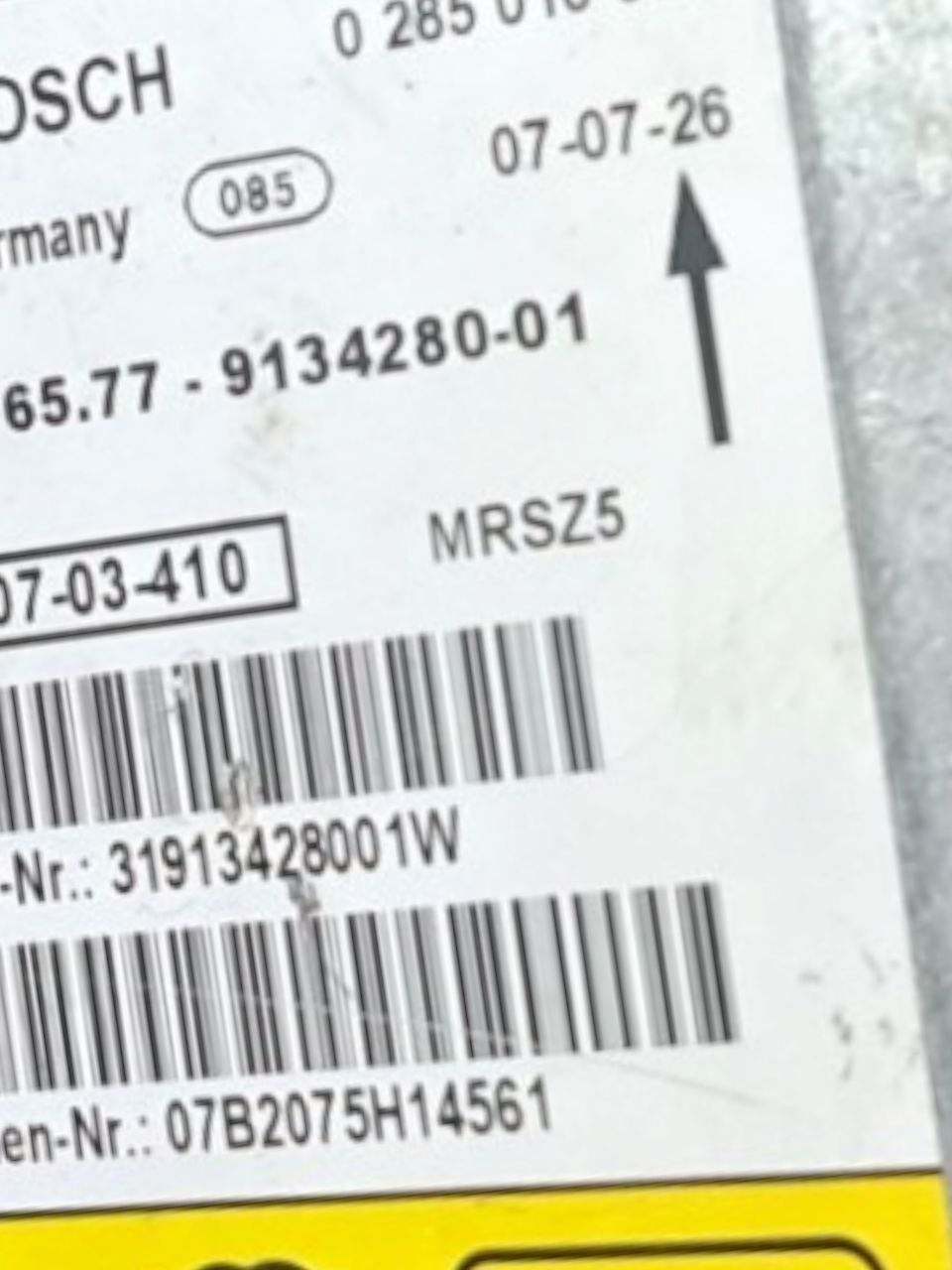 Centralina Airbag Bmw Serie 3 E90 (2005 - 2011) COD:9134280 - 01 - F&P CRASH SRLS - Ricambi Usati