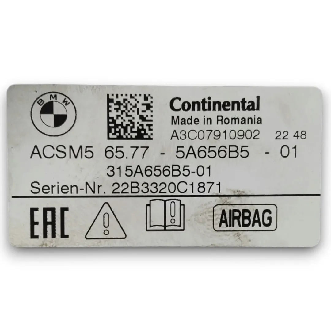 Centralina airbag BMW X3 G01 2017–2022 OEM 65779890599 - F&P CRASH SRL - Ricambi Usati