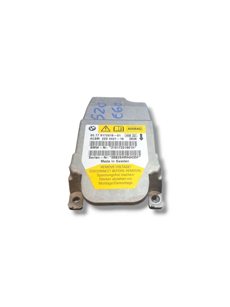 Centralina Airbag Bmw X5 E60 (2003 - 2010) COD:9172018 - F&P CRASH SRLS - Ricambi Usati