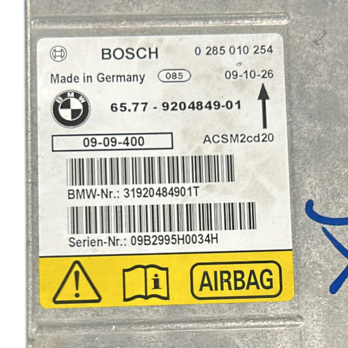 Centralina AIRBAG BMW X5 (E70) cod.9204849 - 01 (2006 > 2013) - F&P CRASH SRLS - Ricambi Usati