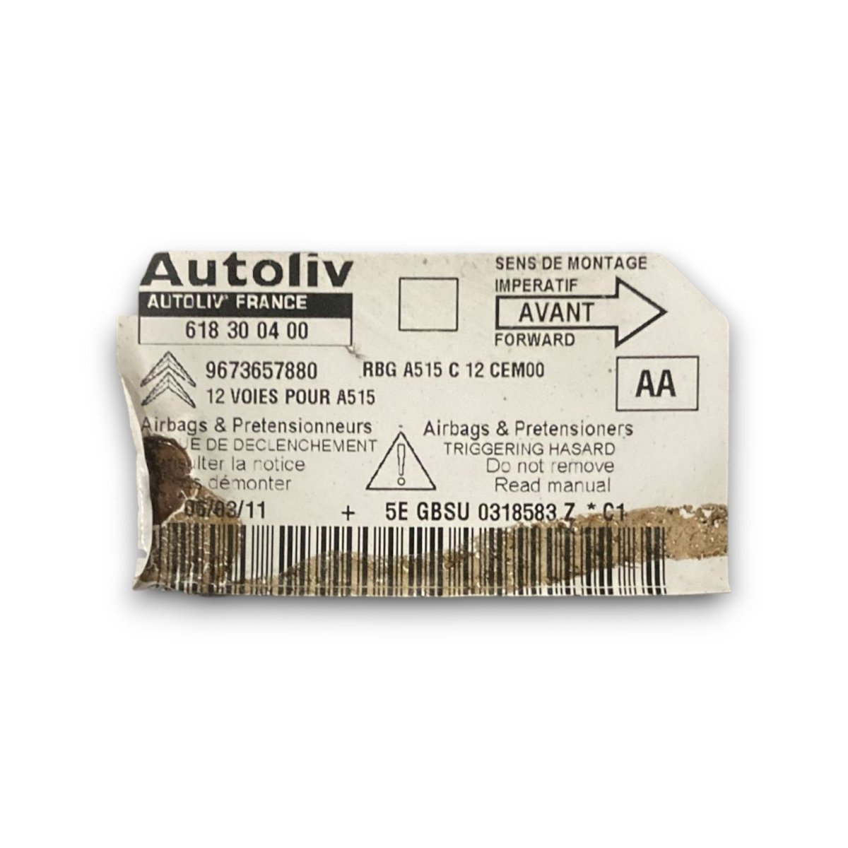 Centralina airbag citroen c3 II cod . 9673657880 (2009 >2016) - F&P CRASH SRL - Ricambi Usati