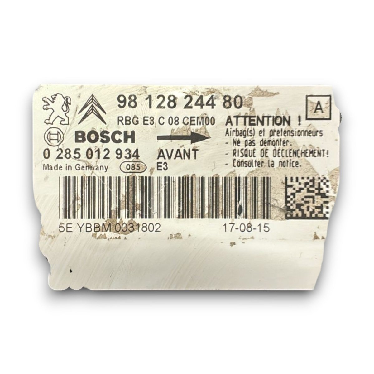 Centralina airbag Citroen c4 cactus cod . 9812824480 (2014 > 2024) - F&P CRASH SRL - Ricambi Usati