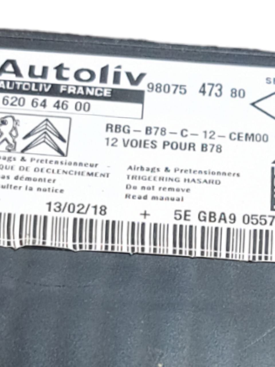 Centralina airbag Citroen C4 Picasso (2010 - 2018) COD:9807547380 - F&P CRASH SRLS - Ricambi Usati