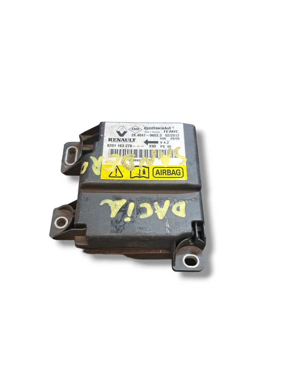 Centralina airbag Dacia Sandero (2008 - 2012) COD:8201163278 - F&amp;P CRASH SRLS - Ricambi Usati