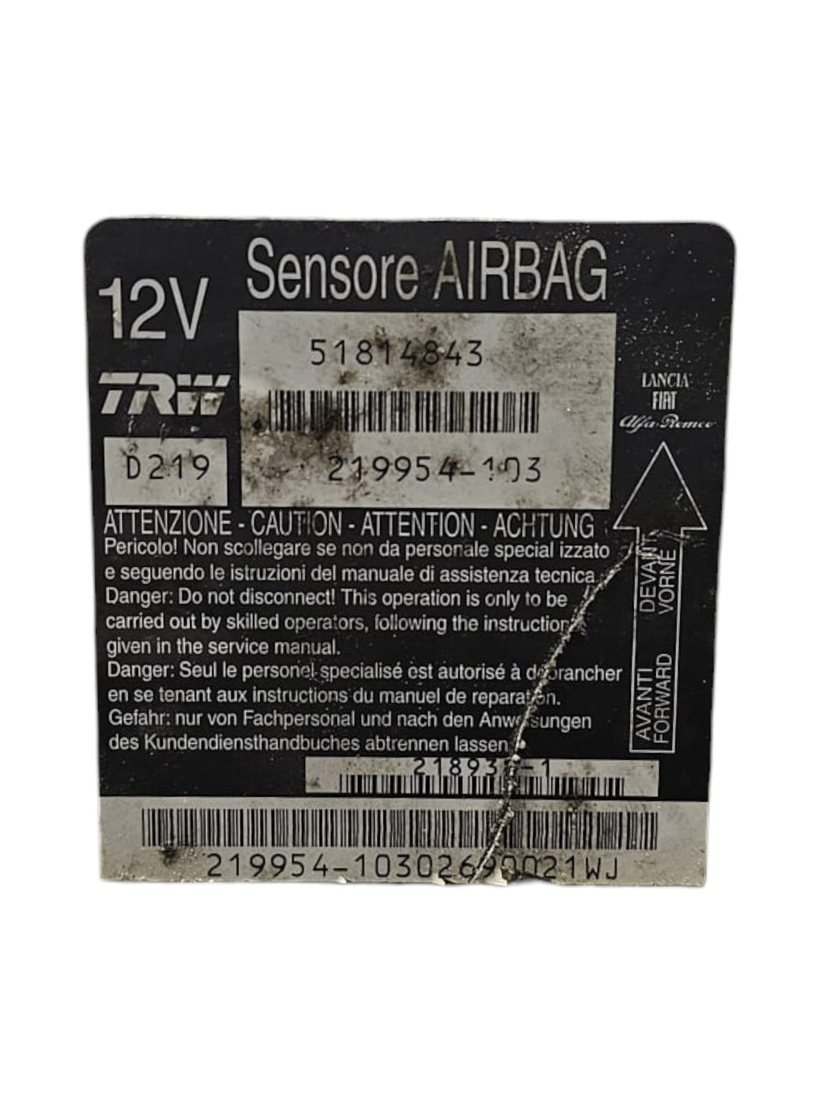Centralina Airbag Fiat Croma Cod:51814843 (2005 - 2010) - F&P CRASH SRLS - Ricambi Usati