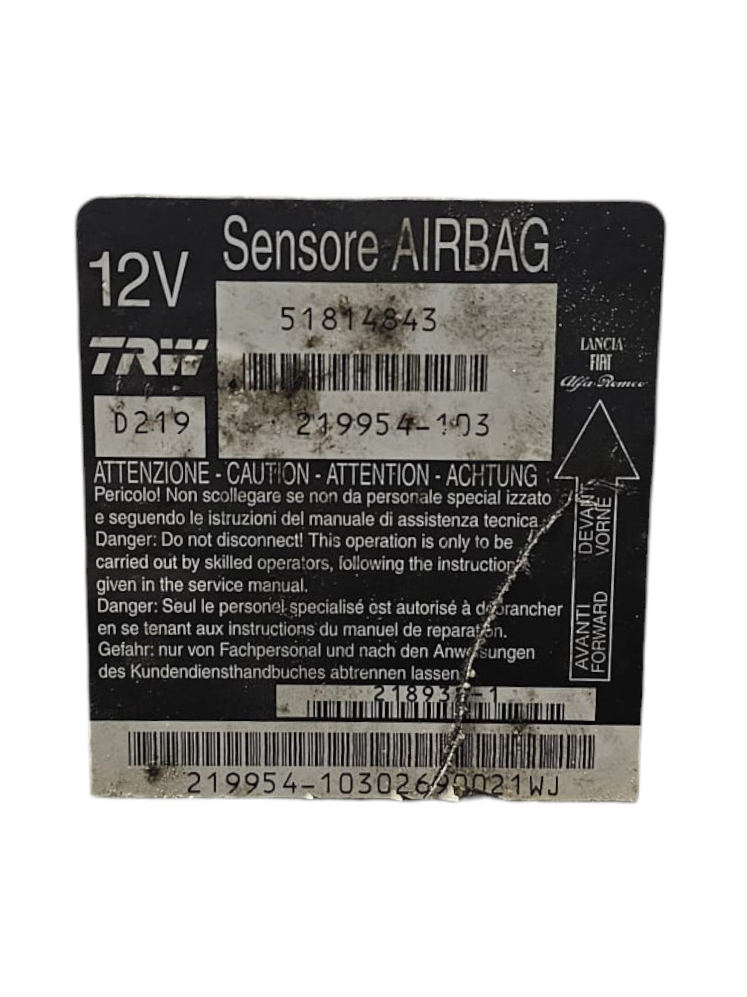 Centralina Airbag Fiat Croma Cod:51814843 (2005 - 2010) - F&P CRASH SRLS - Ricambi Usati
