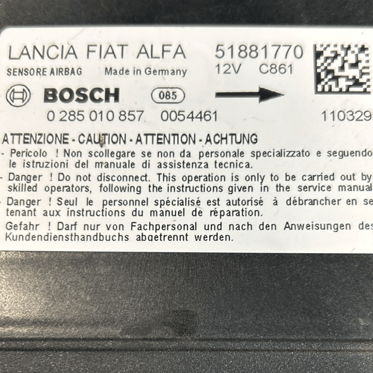Centralina AirBag Fiat Doblò (2009 > 2022) cod:51881770 - F&P CRASH SRLS - Ricambi Usati