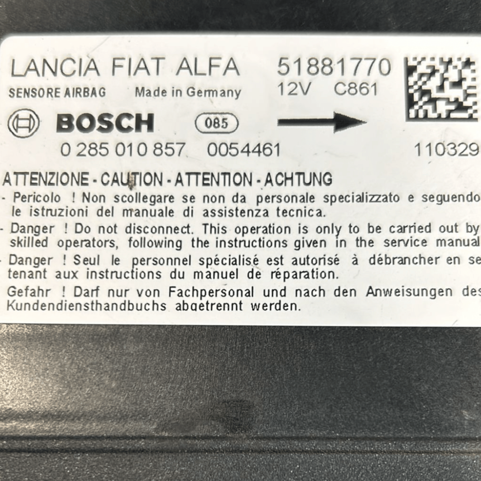 Centralina AirBag Fiat Doblò (2009 > 2022) cod:51881770 - F&P CRASH SRLS - Ricambi Usati