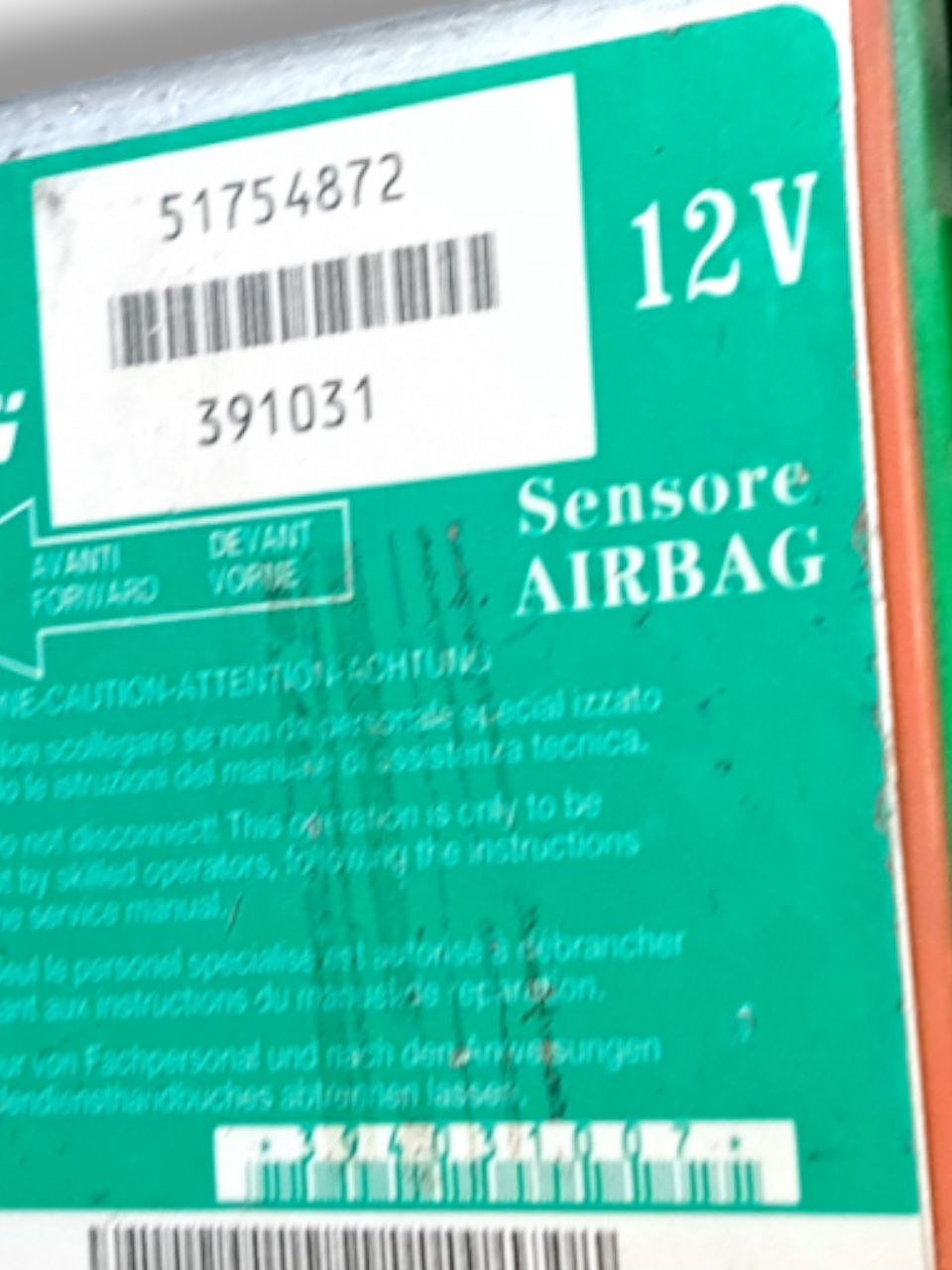 Centralina Airbag Fiat Grande Punto (2006 - 2012) COD:51754872 - F&P CRASH SRLS - Ricambi Usati
