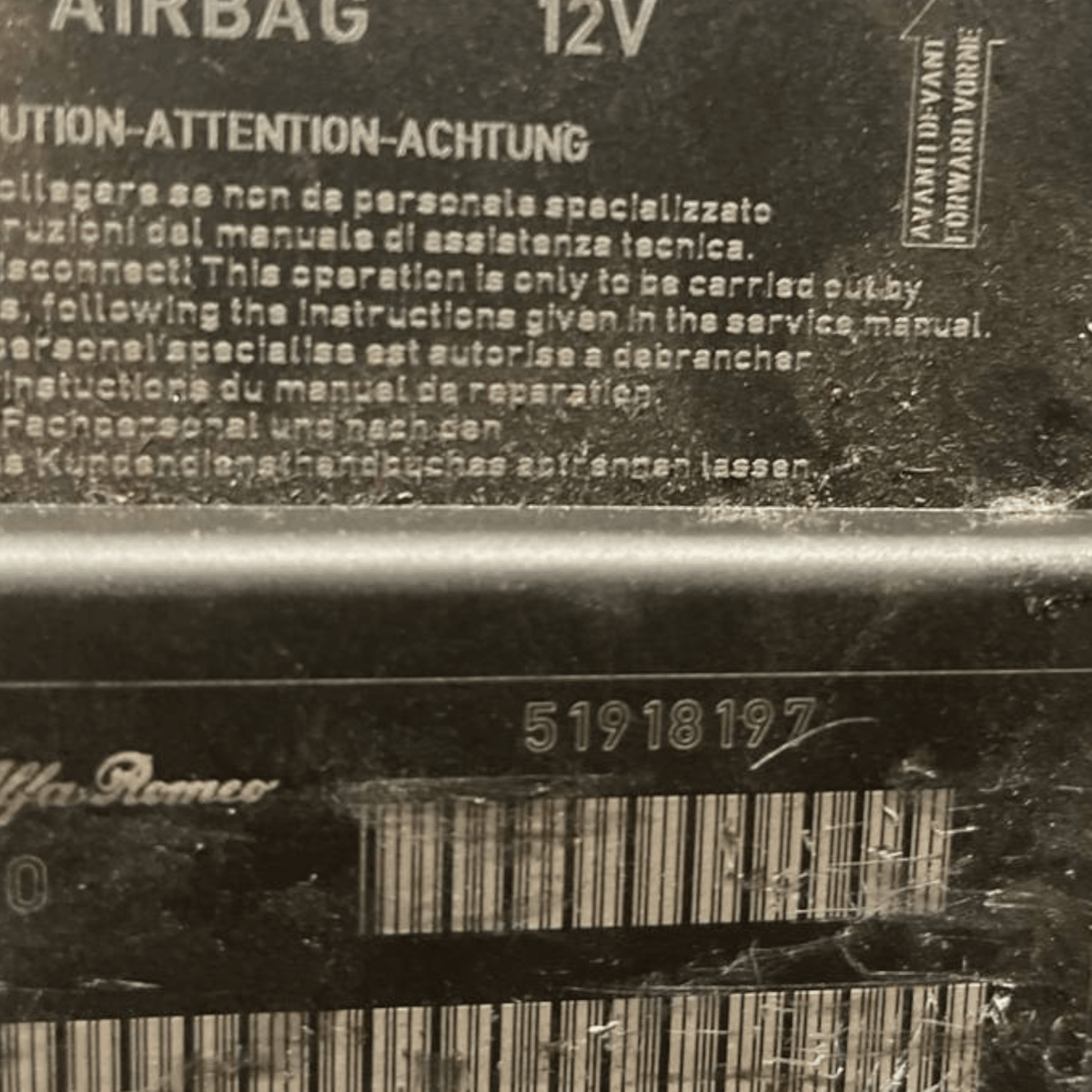 Centralina Airbag Fiat Punto (2015 - ) cod: 51918197 - F&P CRASH SRLS - Ricambi Usati