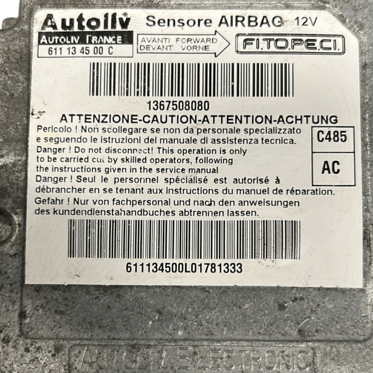 Centralina airbag fiat qubo cod:1367508080 (2008 >) - F&P CRASH SRL - Ricambi Usati