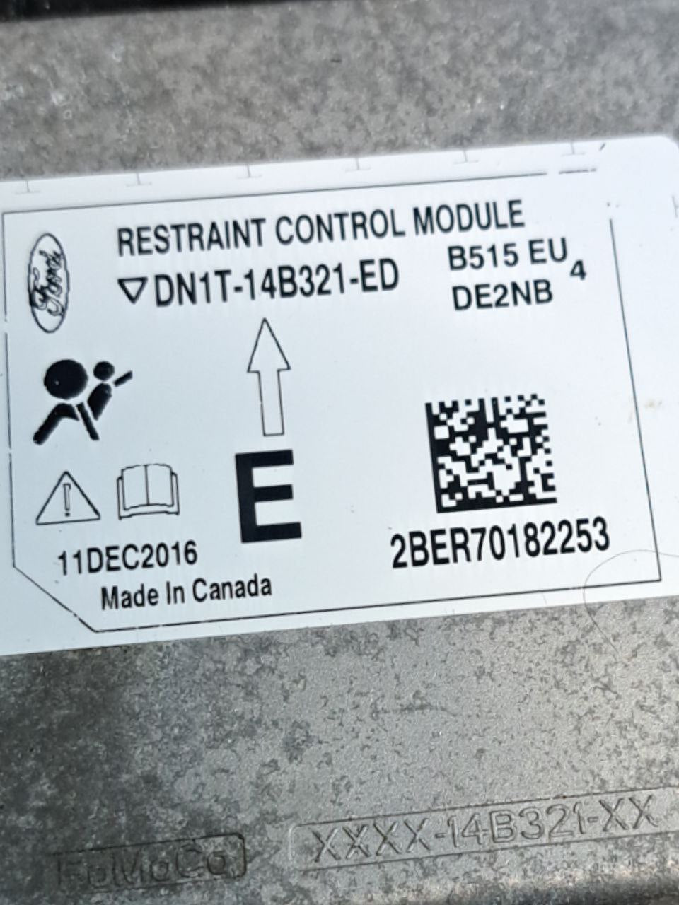 Centralina AIrbag Ford Ecosport (2018) COD:DN1T - 14B321 - ED - F&P CRASH SRLS - Ricambi Usati