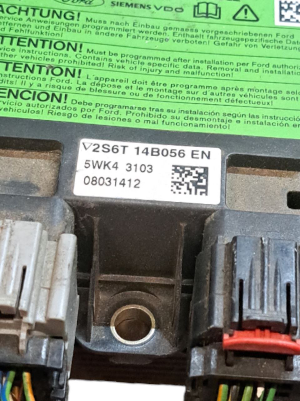 Centralina airbag Ford Fiesta mk5 (2002 - 2008) COD:2S6T - 14B056 - EN - F&P CRASH SRLS - Ricambi Usati