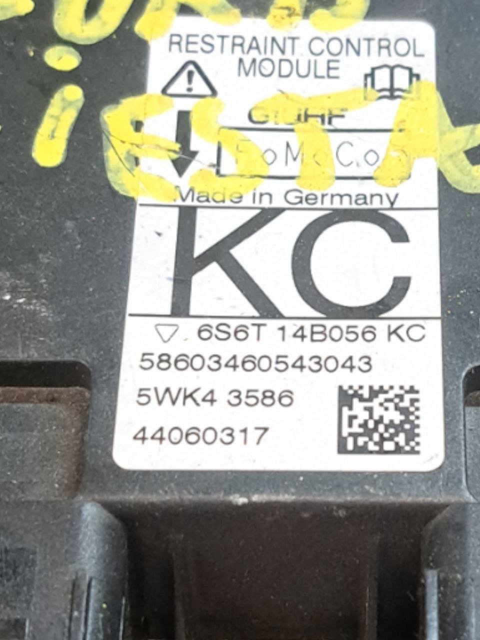 Centralina airbag Ford Fiesta mk5 (2002 - 2008) COD:6S6T - 14B056 - KC - F&P CRASH SRLS - Ricambi Usati