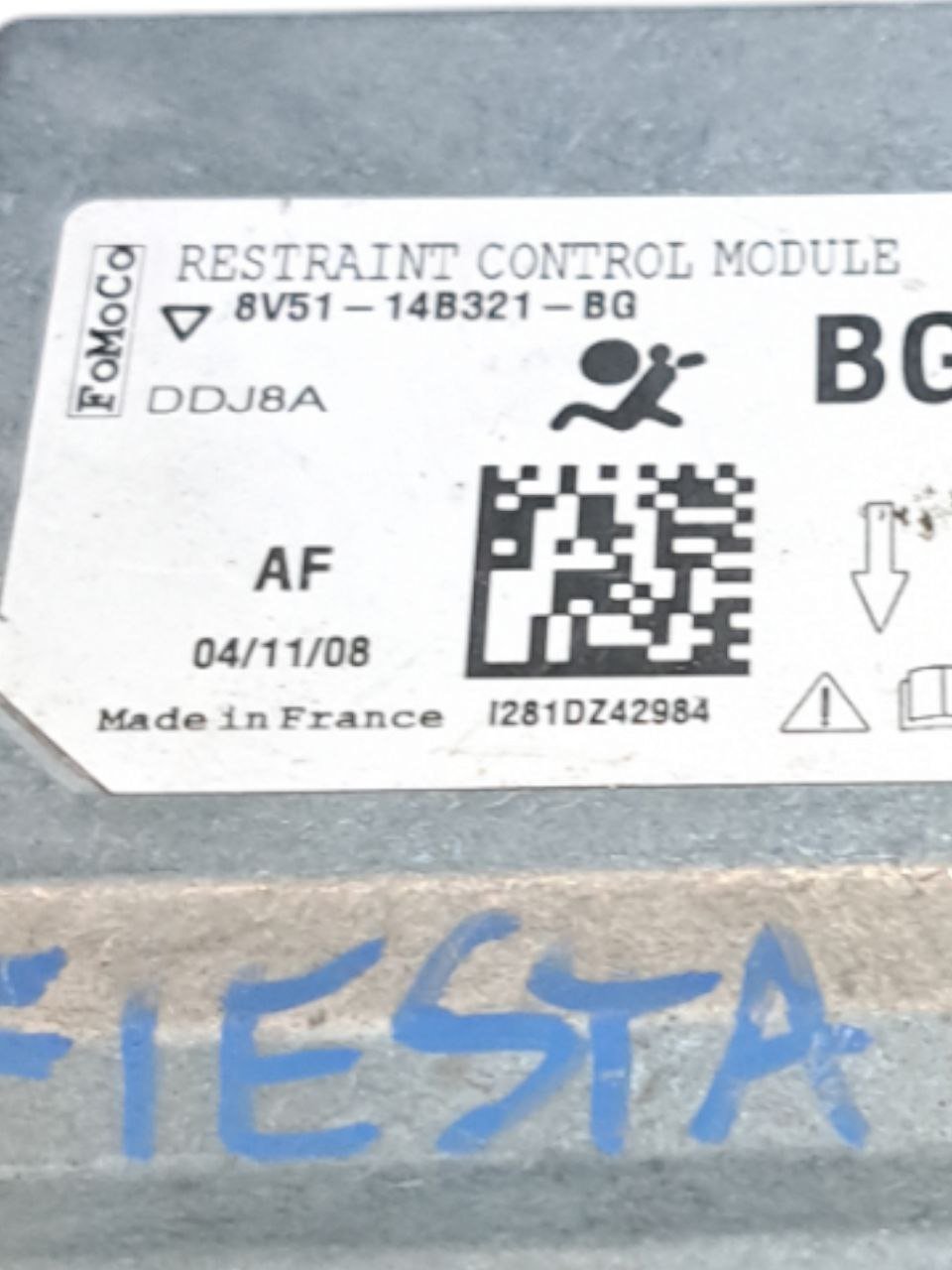 Centralina airbag Ford Fiesta mk6 (2008 - 2017) COD:8V51 - 14B321 - BG - F&P CRASH SRLS - Ricambi Usati