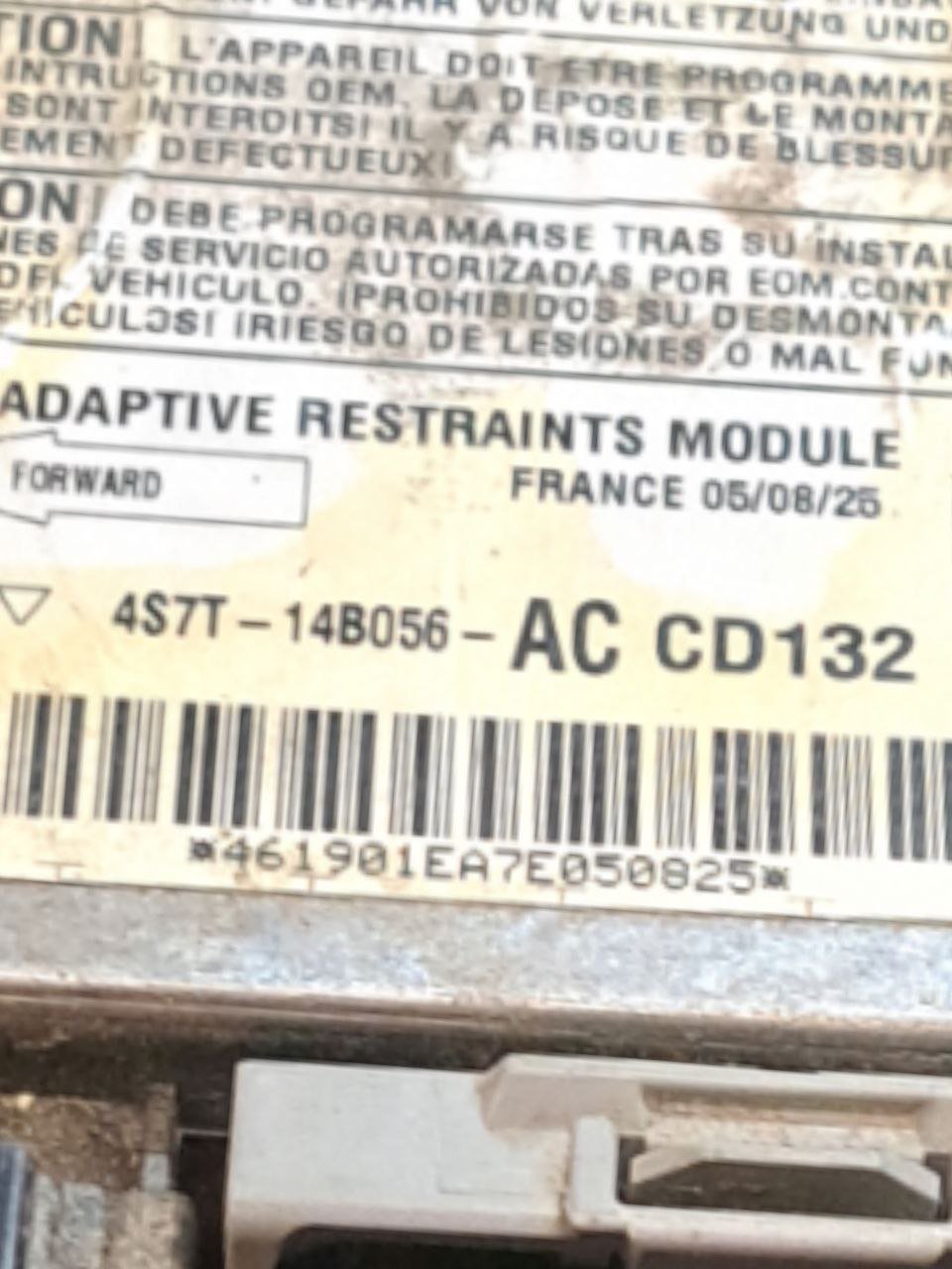 Centralina airbag Ford Mondeo (2005) COD:4S7T - 14B056 - AC - F&P CRASH SRLS - Ricambi Usati