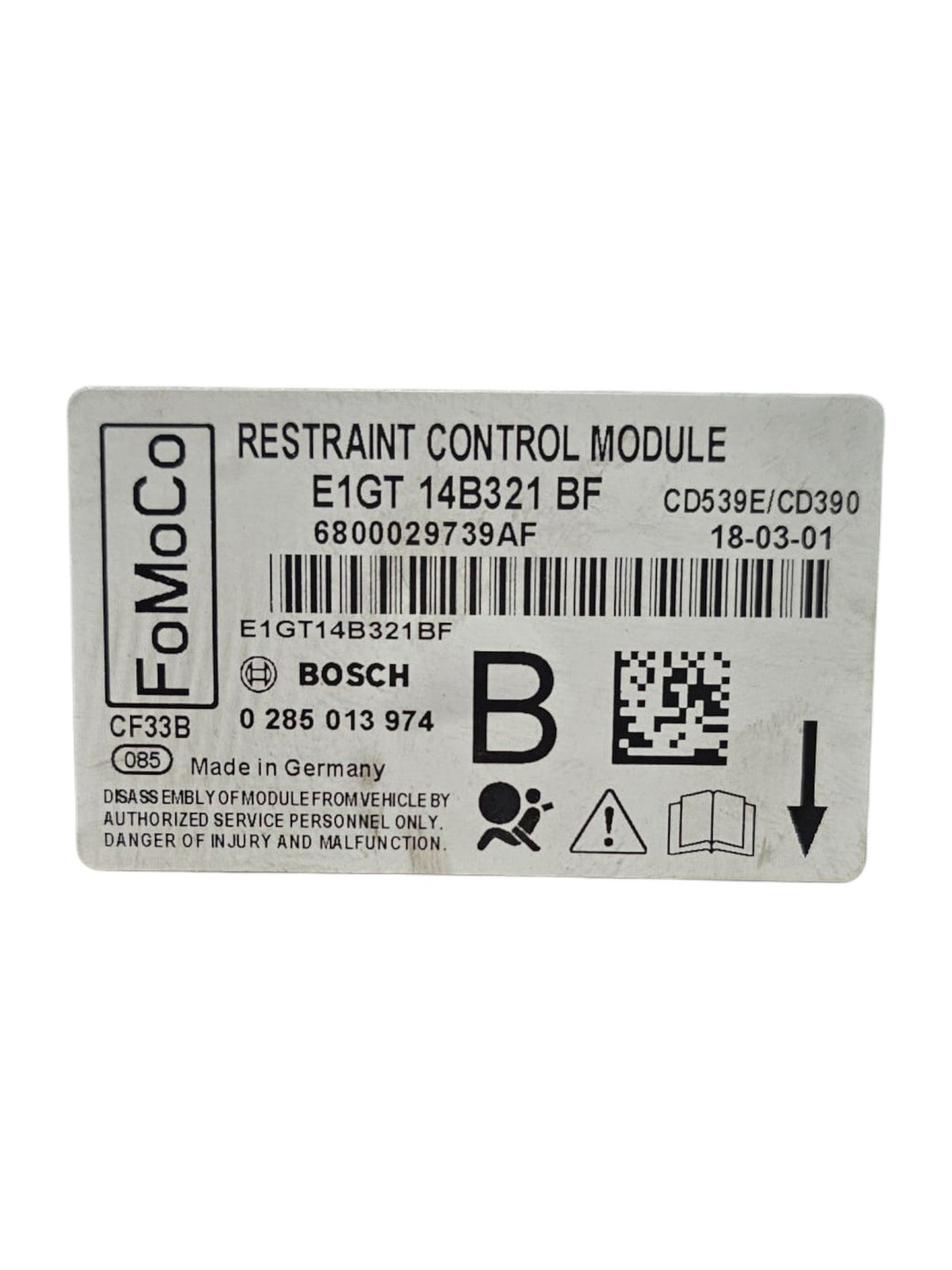 Centralina Airbag Ford S - Max II Cod:E1GT14B321BF (2015 - 2023) - F&P CRASH SRLS - Ricambi Usati