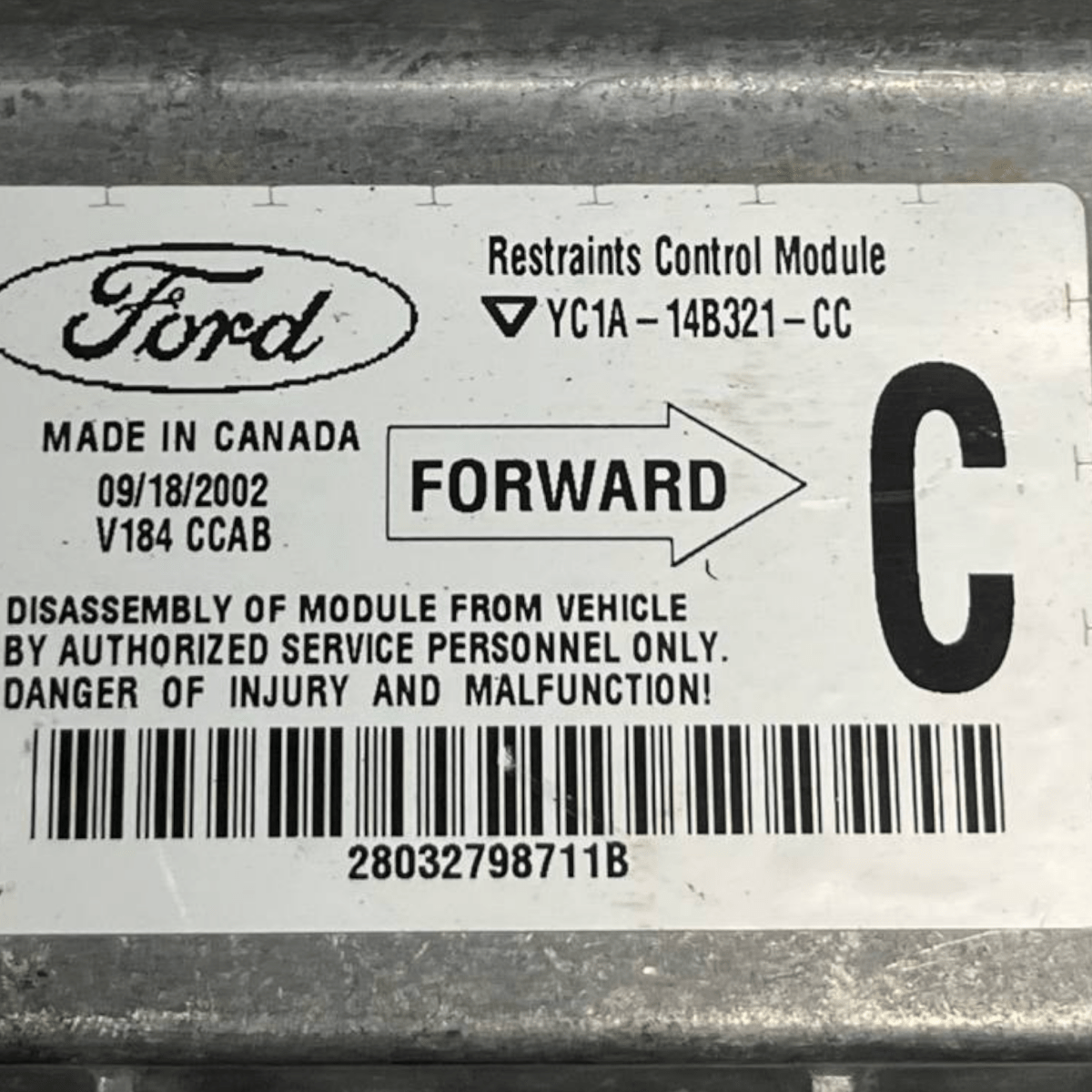 Centralina Airbag Ford Transit VI (2000 al 2006) cod: YC1A - 14B321 - CC - F&P CRASH SRLS - Ricambi Usati