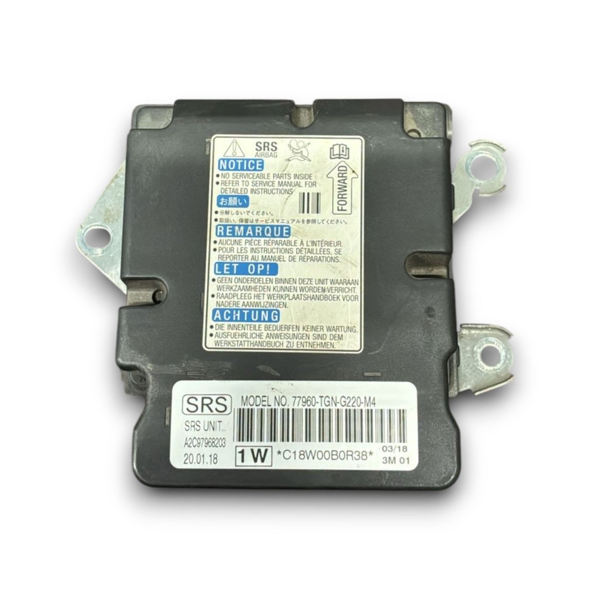 Centralina airbag honda civic x cod . 77960 - tgn - g220 - m4 (2015 > 2021) - F&amp;P CRASH SRL - Ricambi Usati