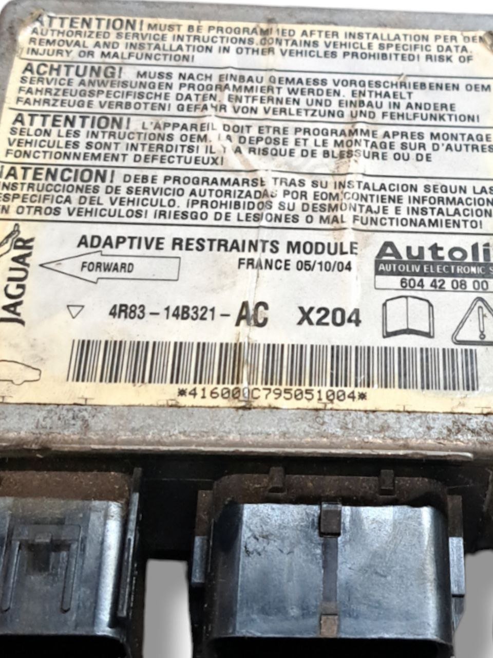 Centralina Airbag Jaguar S - Type (2002) COD:4R83 - 14B321 - AC - F&P CRASH SRLS - Ricambi Usati
