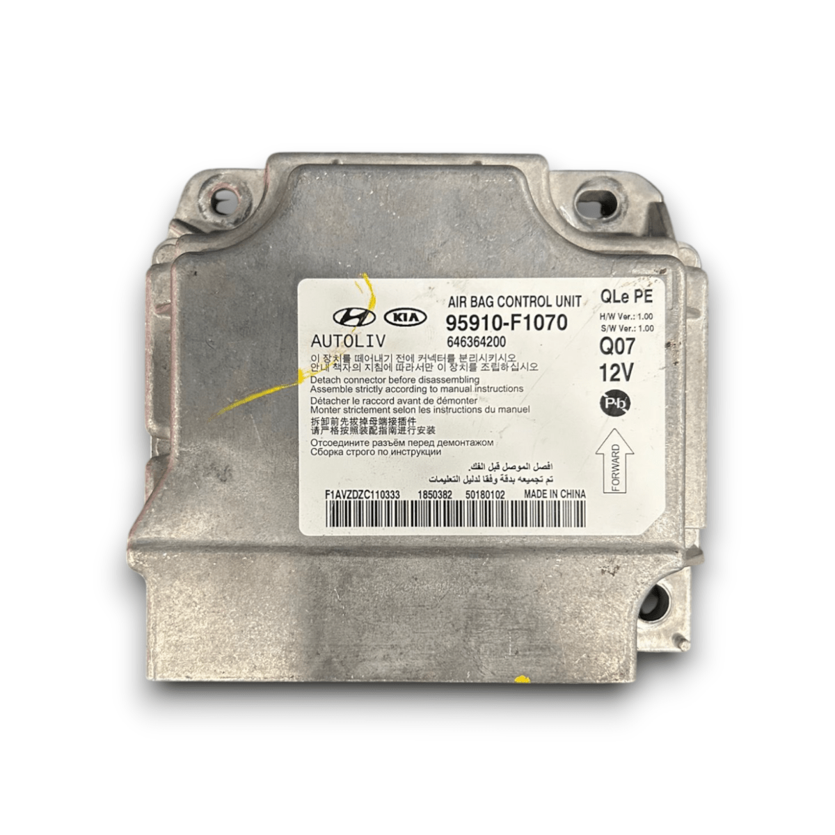 Centralina airbag kia sportage ql cod:95910 - F1070 (2016 > 2021) - F&P CRASH SRLS - Ricambi Usati