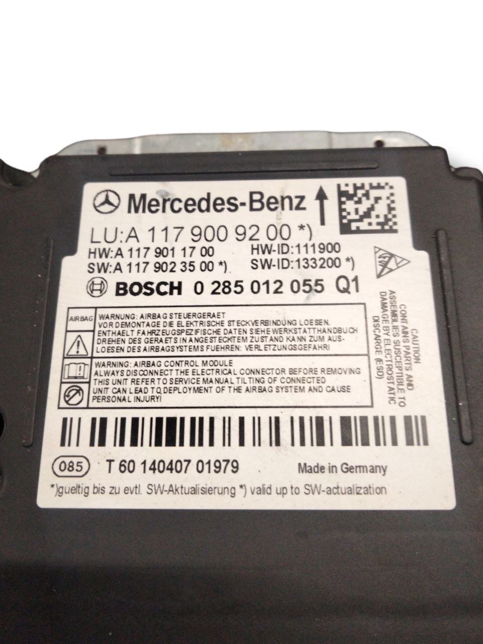 Centralina Airbag Mercedes - Benz CLA C117/ W176 ( 2013 - 2019) COD:A1179009200 - F&P CRASH SRLS - Ricambi Usati