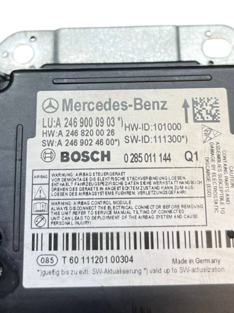 Centralina Airbag Mercedes - Benz Classe B W246 (2012 - 2018) cod.A2469000903 - F&P CRASH SRLS - Ricambi Usati