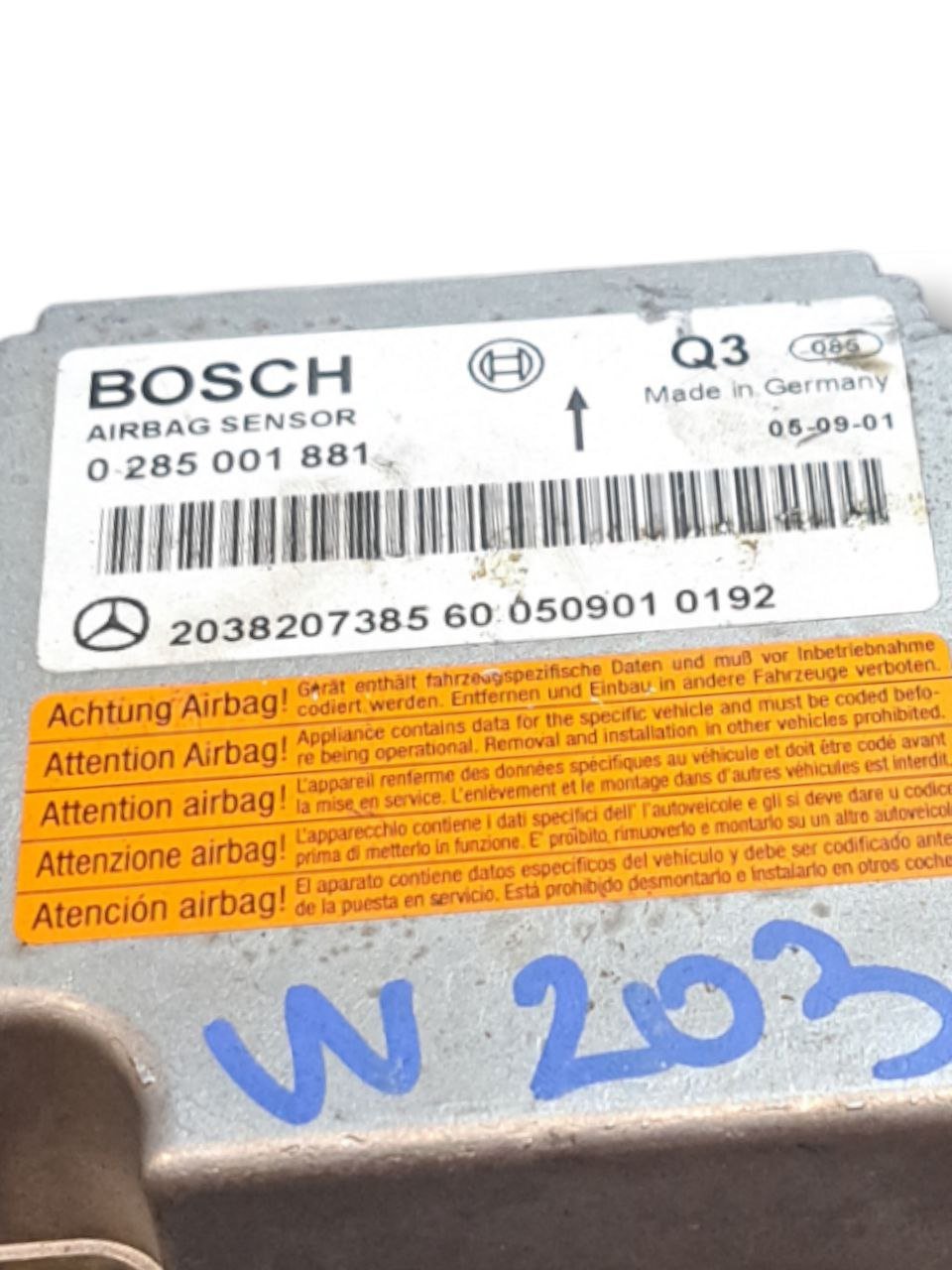 Centralina Airbag Mercedes - Benz Classe C W203 (2000 - 2007) COD:2038207385 - F&P CRASH SRLS - Ricambi Usati
