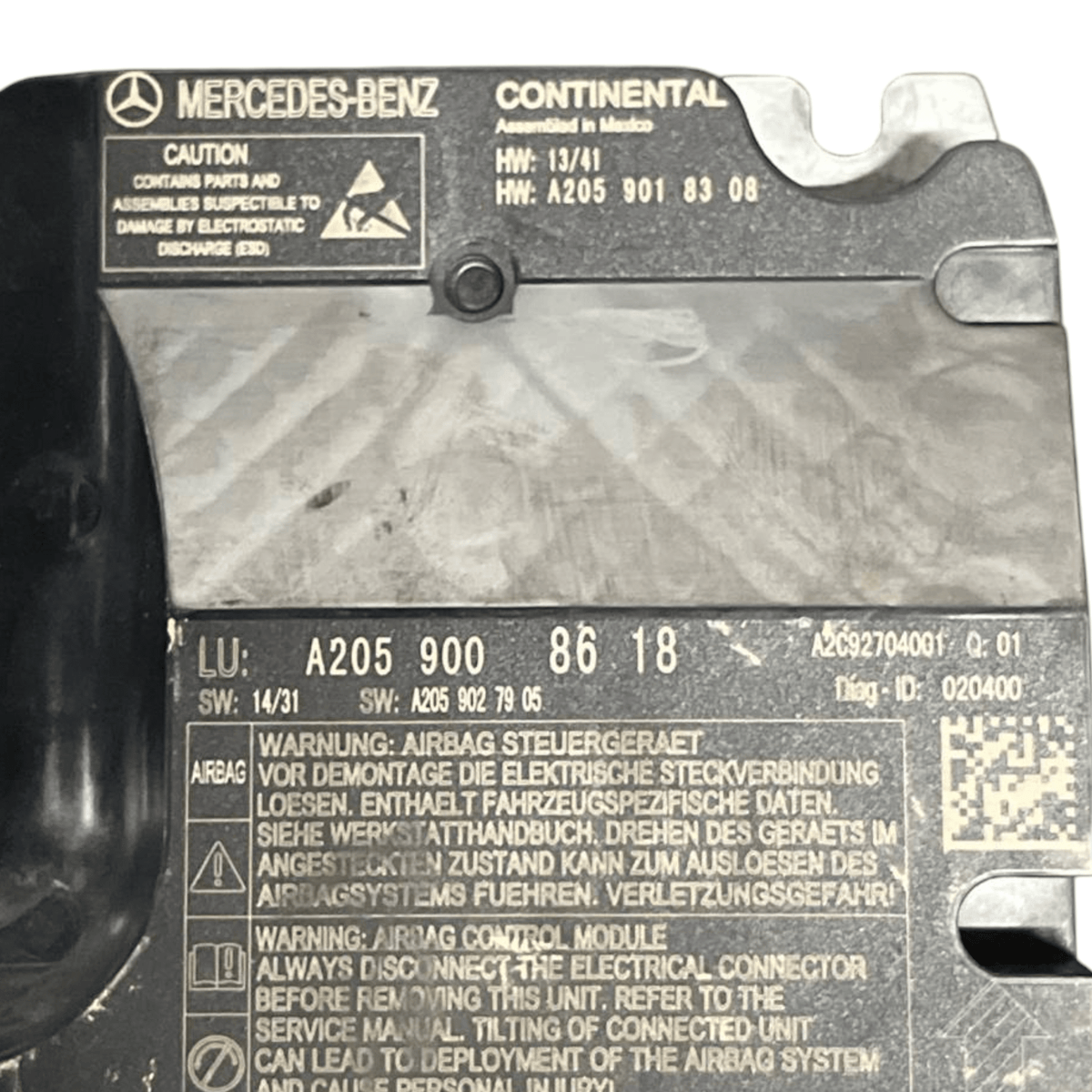 Centralina Airbag Mercedes - Benz Classe C W205 (2014 - 2021) cod.A2059008618 - F&P CRASH SRLS - Ricambi Usati