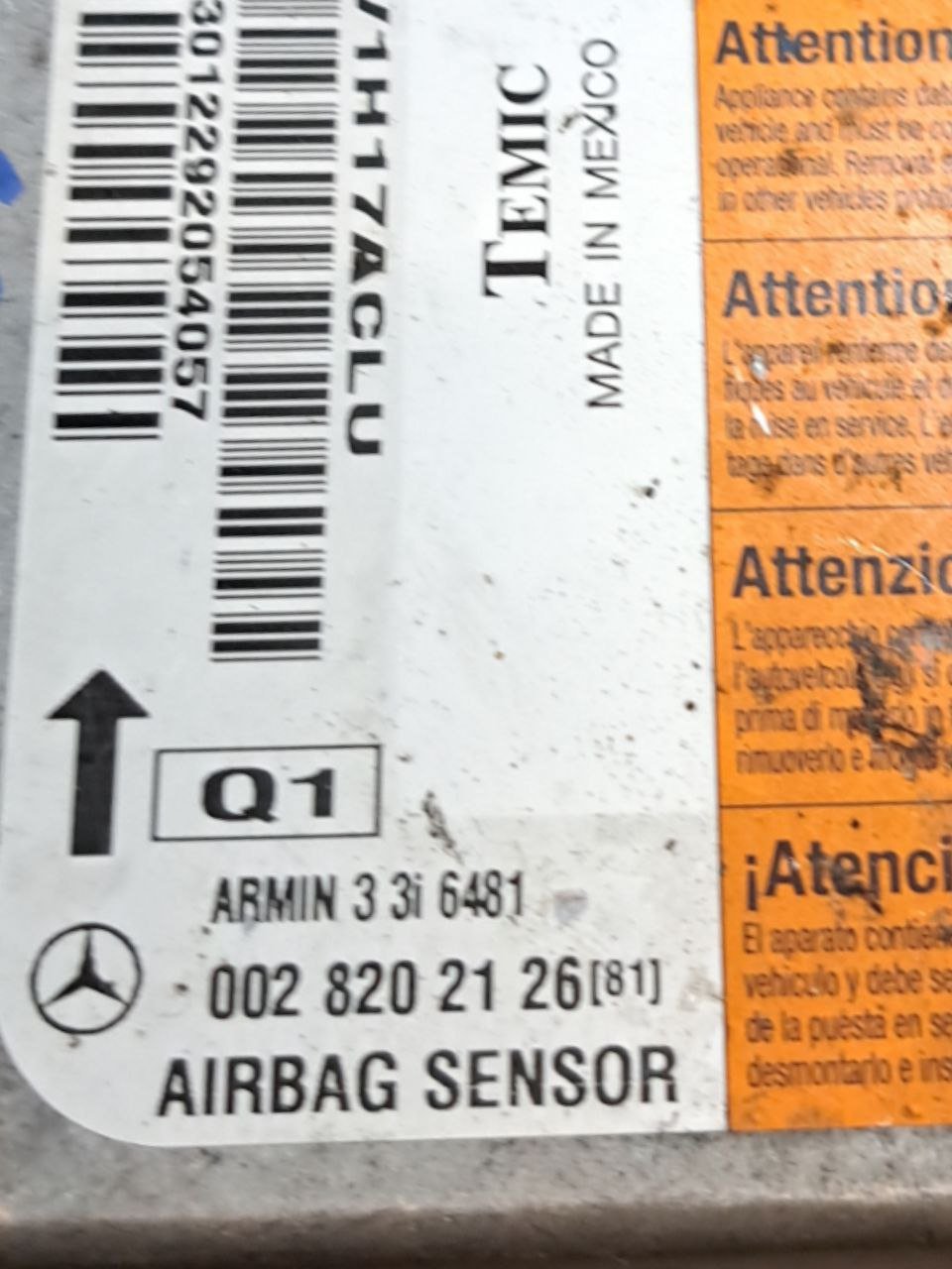 Centralina Airbag Mercedes Classe E W210 (1999 - 2002) COD:0028202126 - F&P CRASH SRLS - Ricambi Usati