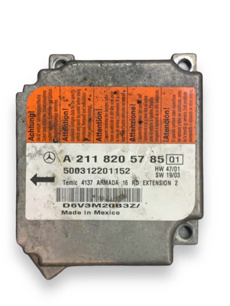 Centralina Airbag Mercedes Classe E W211 (2002 - 2007) COD:A2118205785 - F&P CRASH SRLS - Ricambi Usati
