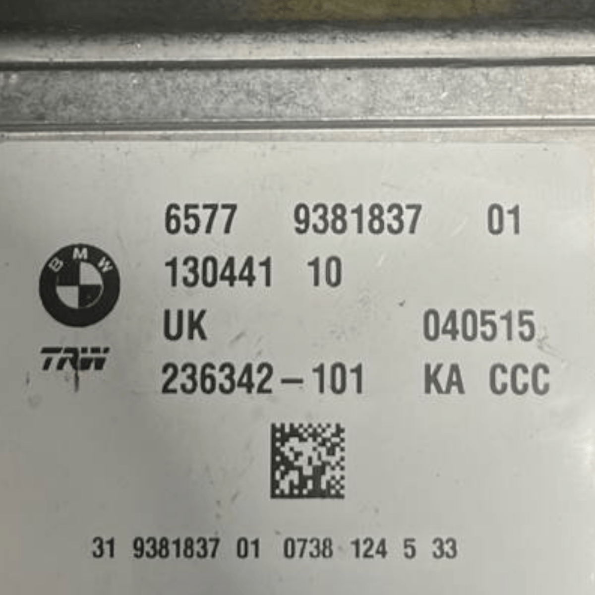 Centralina Airbag Mini Cooper F55 (2014 al 2022) cod: 9381837 - F&P CRASH SRLS - Ricambi Usati