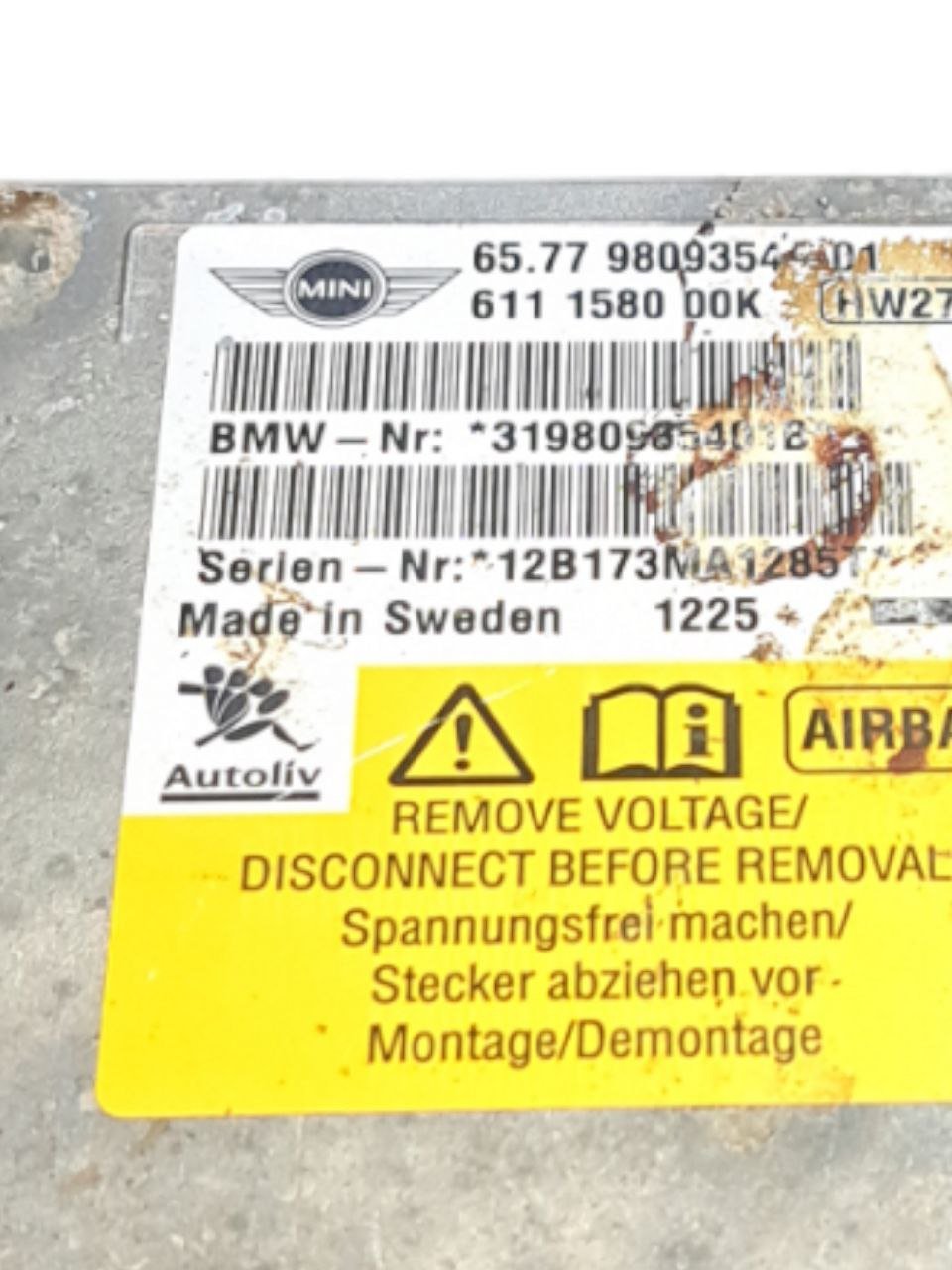 Centralina airbag Mini Countryman R60 (2009 - 2015) COD:65779809354 - F&P CRASH SRLS - Ricambi Usati