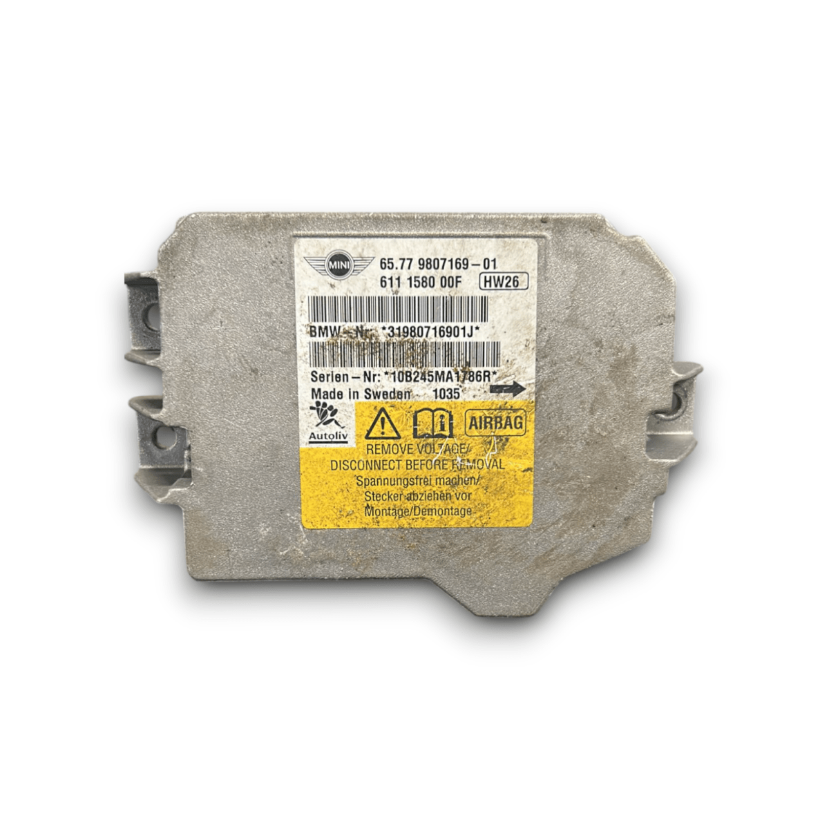 Centralina airbag mini one r56 1.6 Diesel cod:9807169 (2007 &gt; 2013) - F&amp;P CRASH SRLS - Ricambi Usati