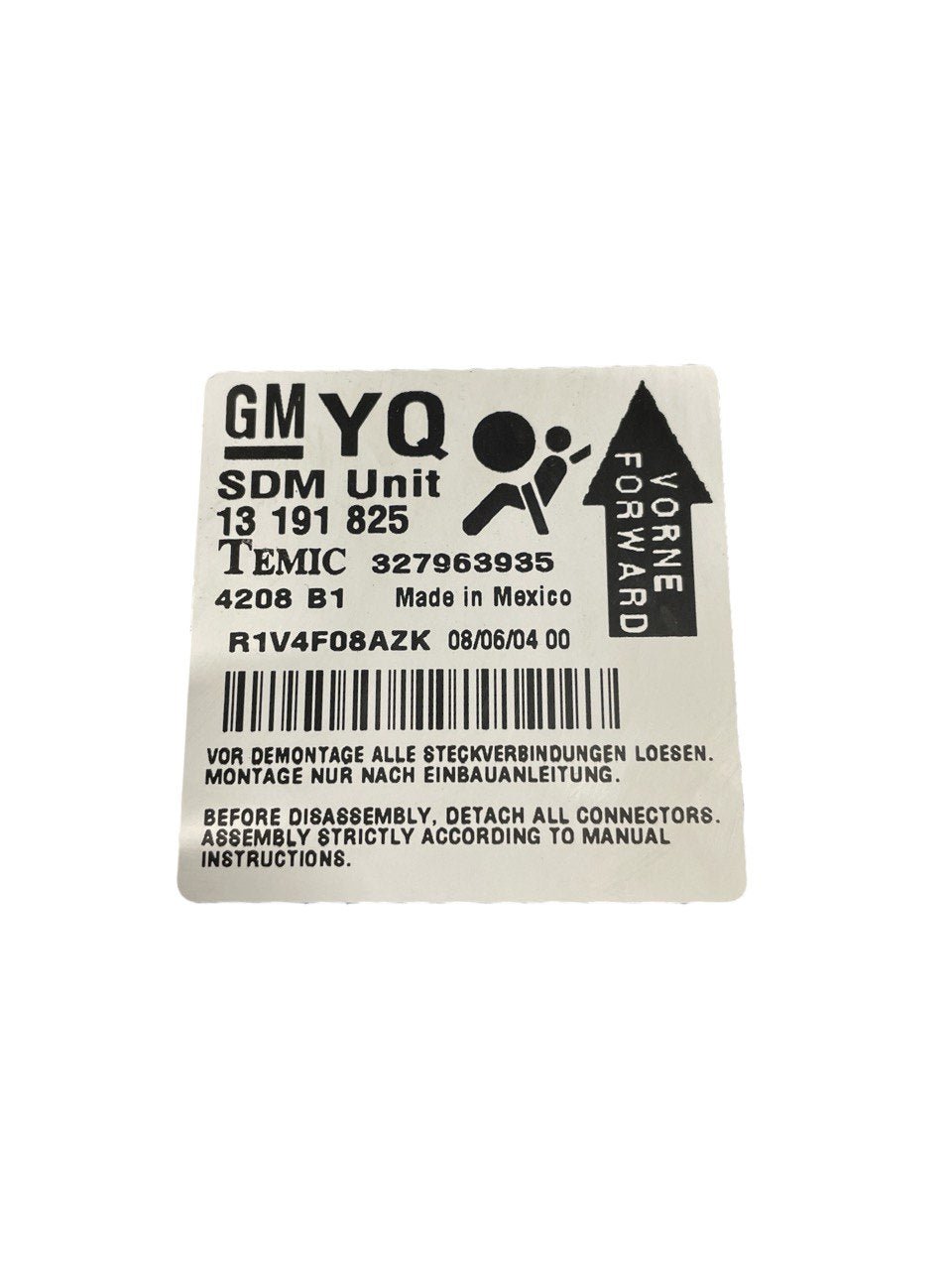 Centralina airbag Opel Astra H (2004 - 2011) cod:13191825 - F&P CRASH SRLS - Ricambi Usati