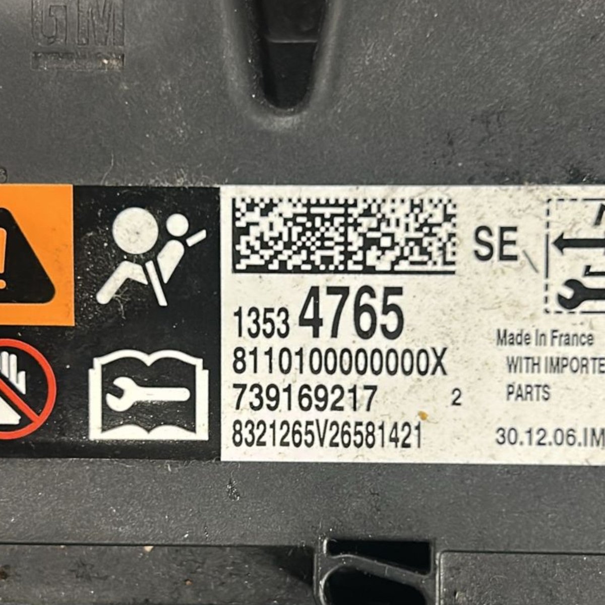 Centralina airbag opel astra k cod:13534765 (2015 > 2021) - F&P CRASH SRLS - Ricambi Usati