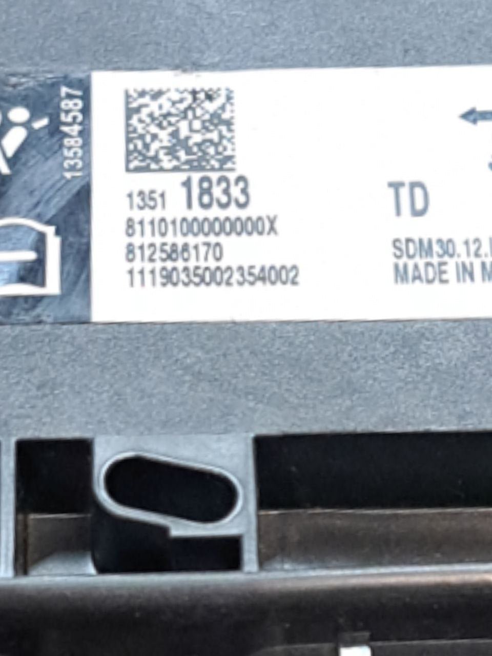 Centralina airbag Opel Corsa E (2015>) COD:13511833 - F&P CRASH SRLS - Ricambi Usati