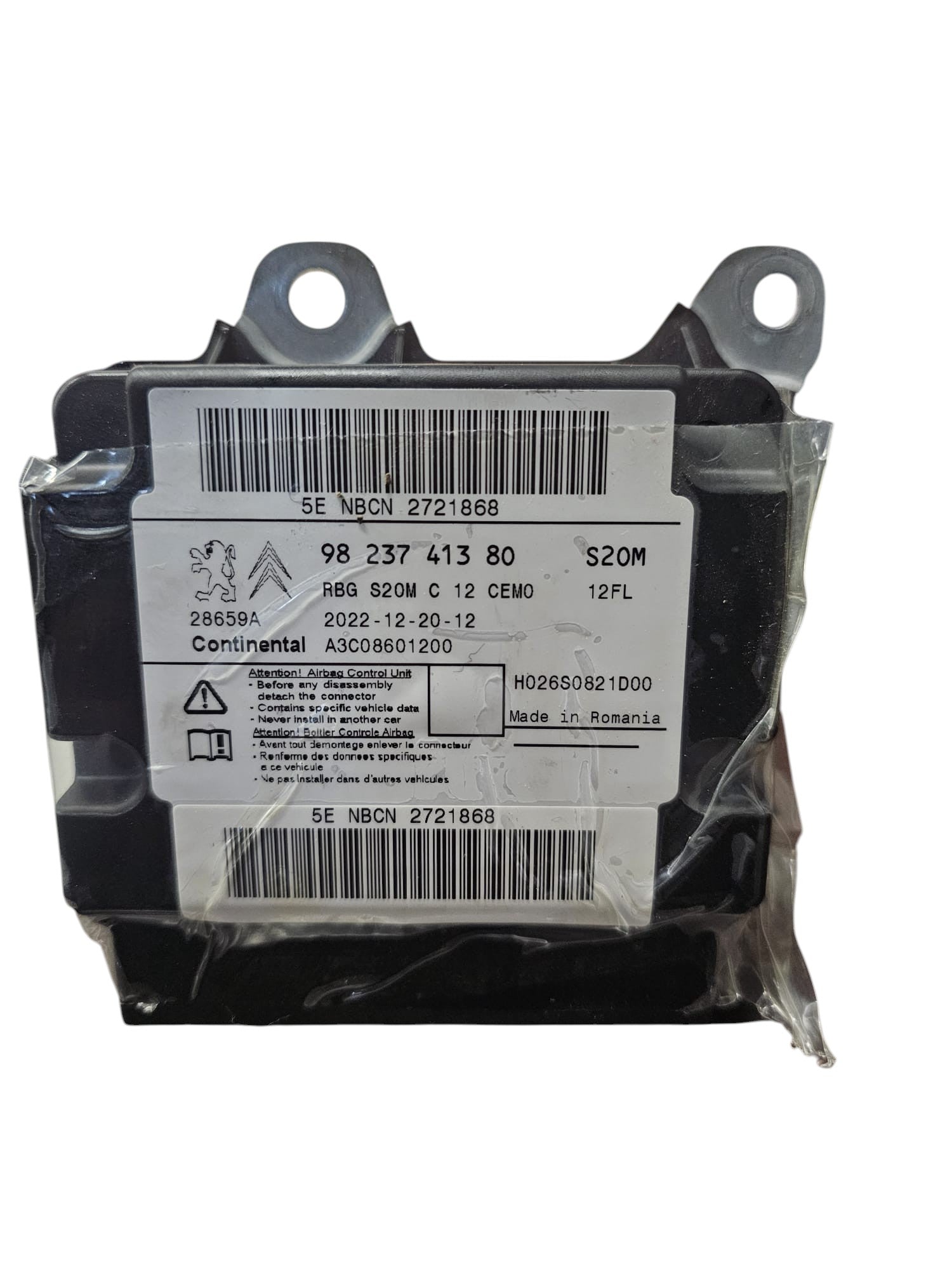 Centralina Airbag Opel Corsa F Cod:9823741380 (2019 - >) - F&P CRASH SRLS - Ricambi Usati