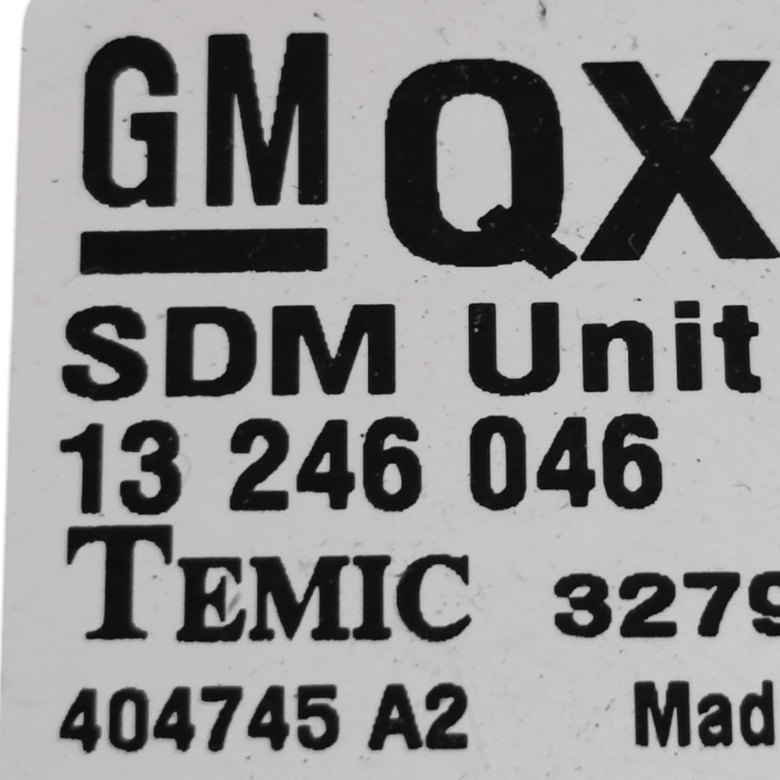 Centralina Airbag Opel Zafira B COD: 13246046 (2005 - 2014) - F&P CRASH SRLS - Ricambi Usati