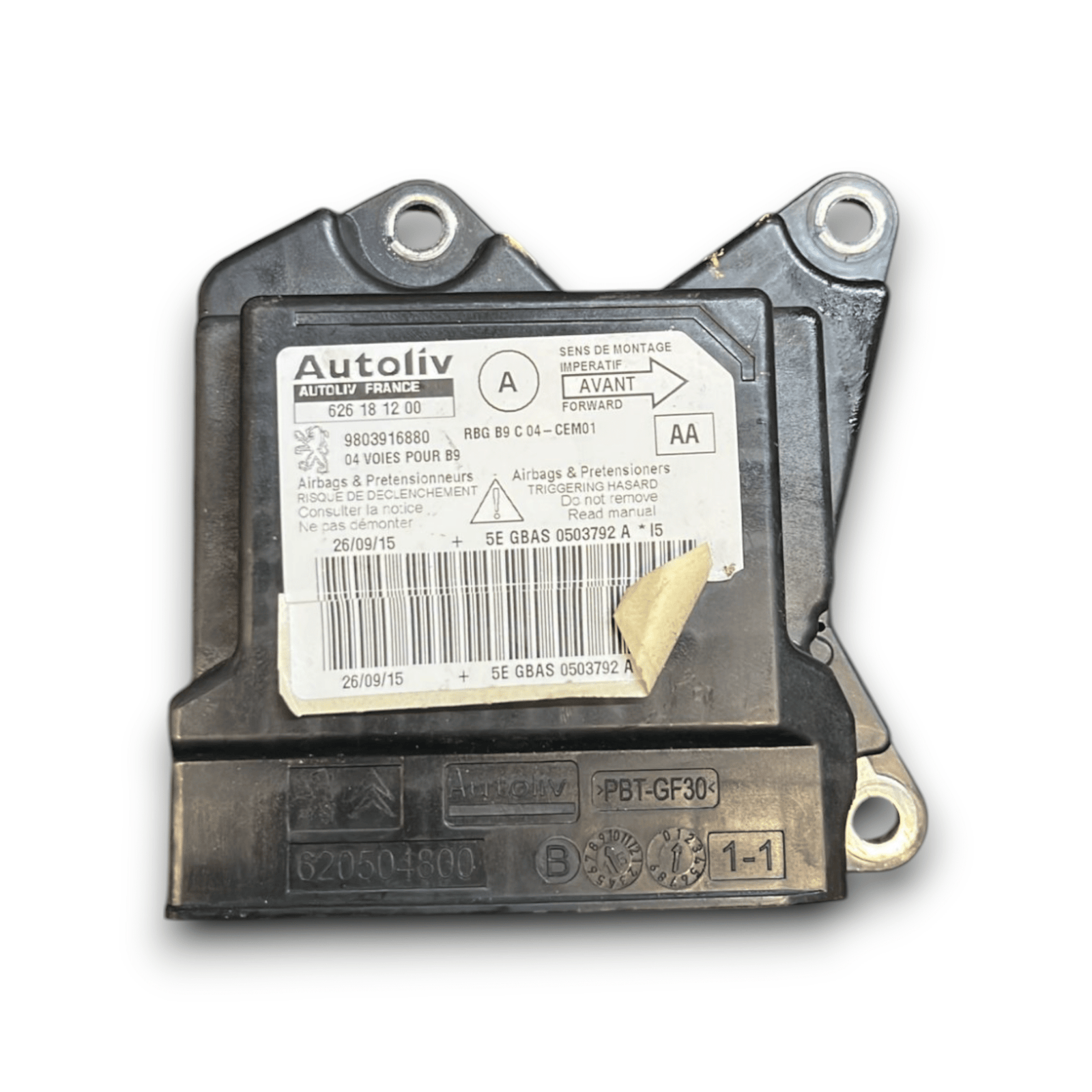 Centralina AirBag Peugeot Partner III cod:626181200 (2018 >) - F&P CRASH SRLS - Ricambi Usati