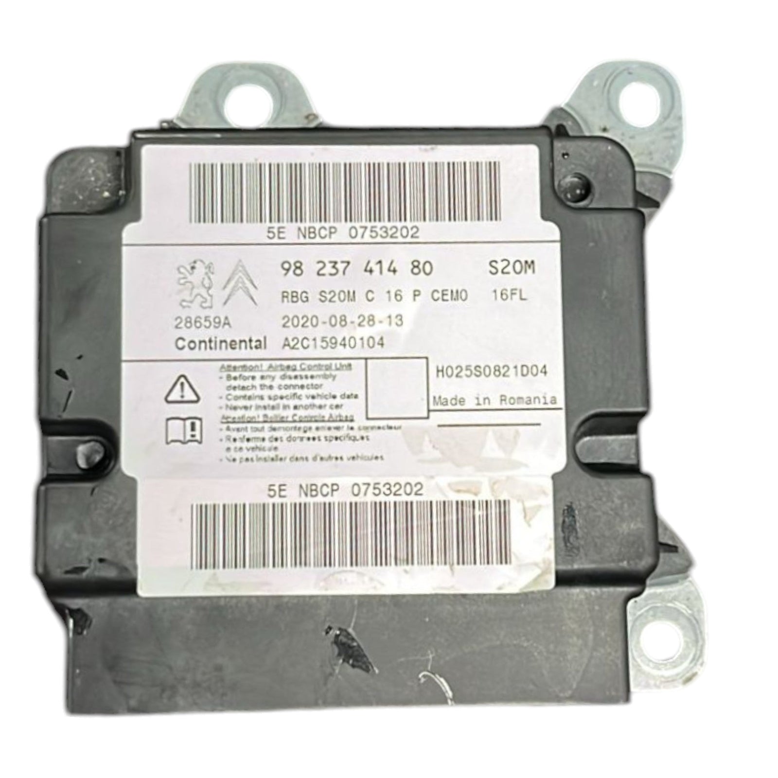 Centralina AirBag Peugeot Partner III cod:9823741480 (2018 >) - F&P CRASH SRLS - Ricambi Usati